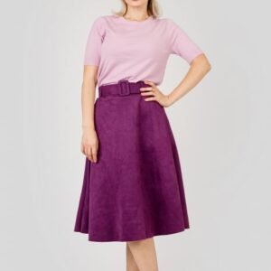 Fusta clos Jolene cu centura in talie - Magenta