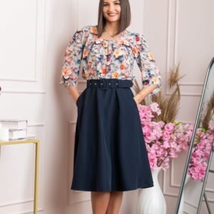 Fusta clos Odette cu buzunare functionale - Bleumarin
