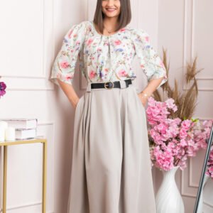 Fusta clos lunga Marissa cu buzunare functionale - Bej deschis