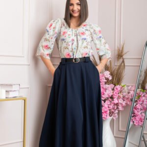 Fusta clos lunga Marissa cu buzunare functionale - Bleumarin