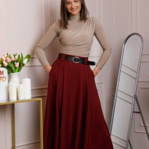Fusta clos lunga Marissa cu buzunare functionale - Grena