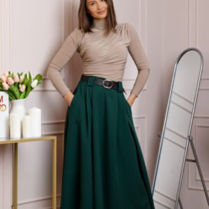 Fusta clos lunga Marissa cu buzunare functionale - Verde
