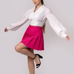 Fusta mini plisata ciclam
