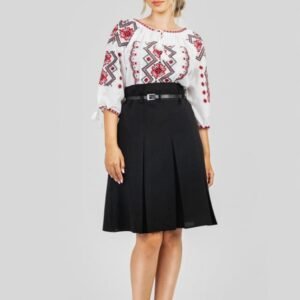Fusta office neagra cu pliuri