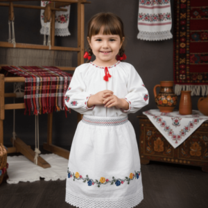 Fustita Traditionala Fetite Alba 4