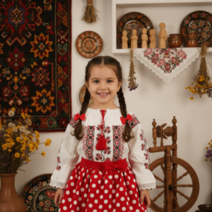 Fustita rosie cu Buline si tulle