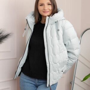 Geaca matlasata Alyssa cu gluga nedetasabila - Bleu