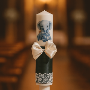 Lumanare Botez cu Model Elefant