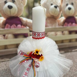 Lumanare Botez cu motive traditionale
