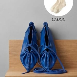 Opinci unisex din piele naturala albastre
