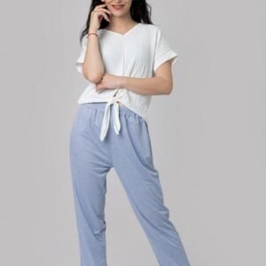Pantaloni bleu casual cu buzunare