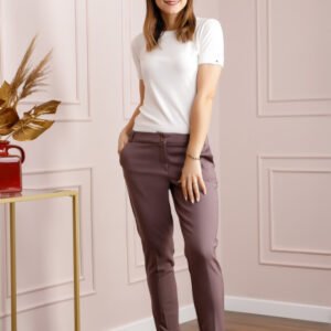 Pantaloni eleganti gri cu buzunare functionale
