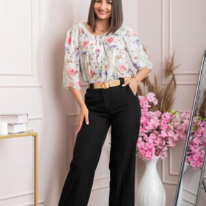 Pantaloni evazati Rafaella cu buzunare functionale - Negru