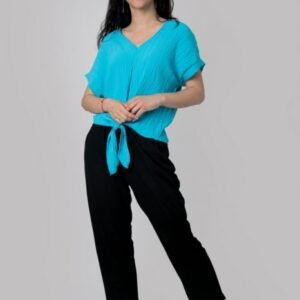 Pantaloni negri casual cu buzunare