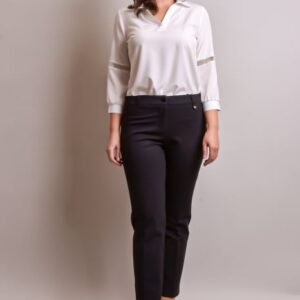 Pantaloni office negri cu talie inalta
