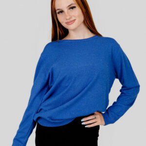 Pulover albastru cu fir stralucitor