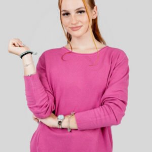 Pulover ciclam cu fir stralucitor