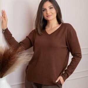 Pulover dama maro cu casmir si decolteu in V Doreen