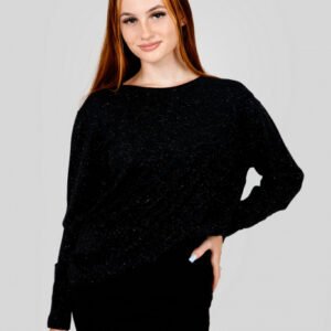 Pulover negru cu fir stralucitor