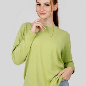 Pulover verde lime cu fir stralucitor