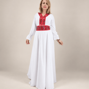 Rochie alba stilizata traditional Afroditha