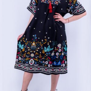 Rochie brodata si cu imprimeu floral 2