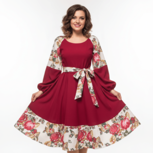 Rochie cu motive florale eleganta Teuta 4