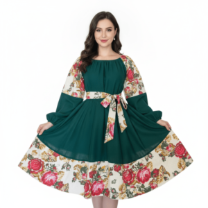 Rochie cu motive florale eleganta Teuta 5