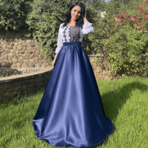 Rochie cu motive florale eleganta lunga Lavinia 2