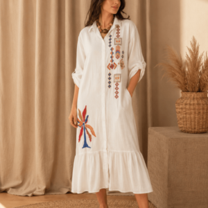 Rochie de dama cu broderie de vara 2