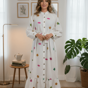 Rochie de dama lunga cu tesaturi brodate Bertha 2