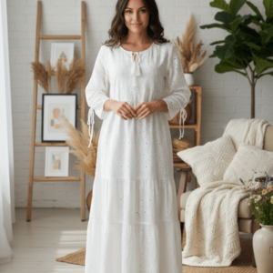 Rochie din bumbac cu broderie englezeasca Angela 2