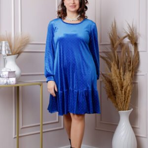 Rochie din catifea albastru regal Alessia