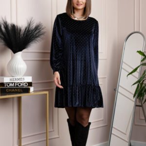 Rochie din catifea bleumarin Alessia