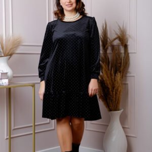 Rochie din catifea neagra Alessia