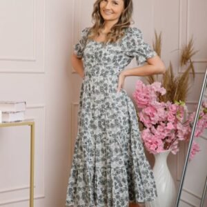 Rochie eleganta Michelle cu imprimeuri florale - Negru