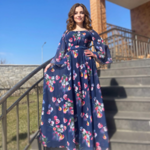 Rochie eleganta cu motive florale Florinela 5