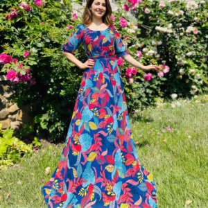 Rochie eleganta cu motive florale Florinela 7