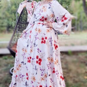 Rochie eleganta din barbie cu imprimeu floral Andrada 2