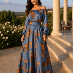Rochie eleganta din barbie cu imprimeu floral Eleftheria 5