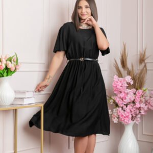Rochie eleganta neagra Leona cu maneci fluture